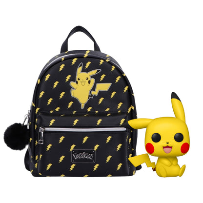 Pikachu Lightning Backpack and Pikachu 842 Funko Pop Bundle